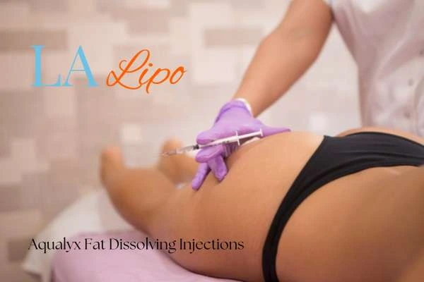 Woman having fat dissolving injections Norfolk on thighs