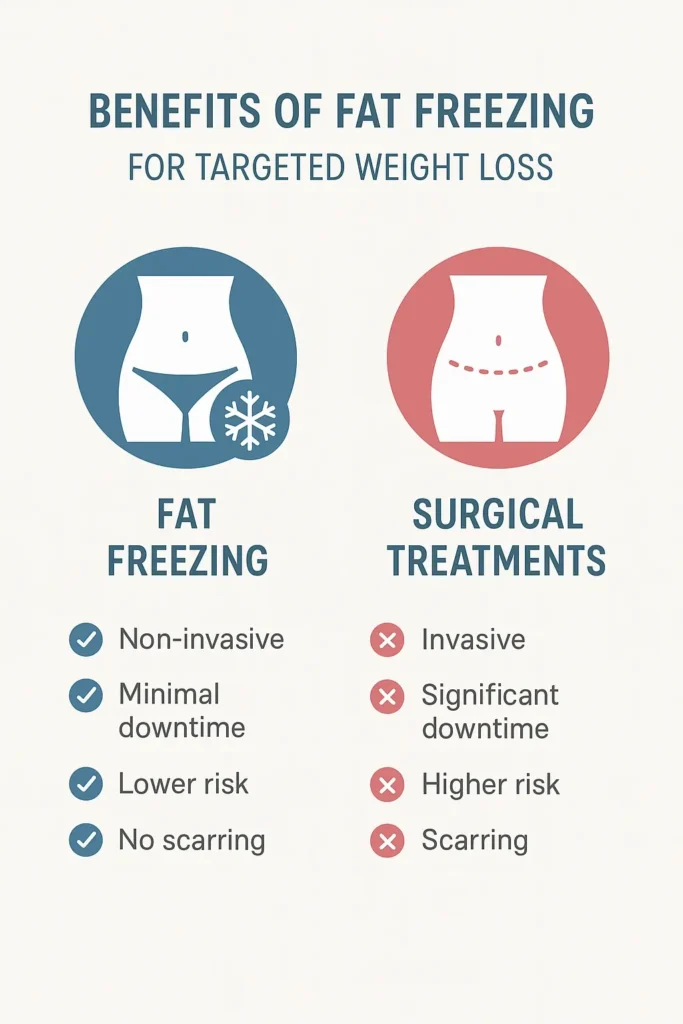 graphic showing the benefits of fat freezing Norfolk