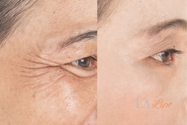 Before and after results of woman - HI-fu wrinkles reduction treatment Norfolk