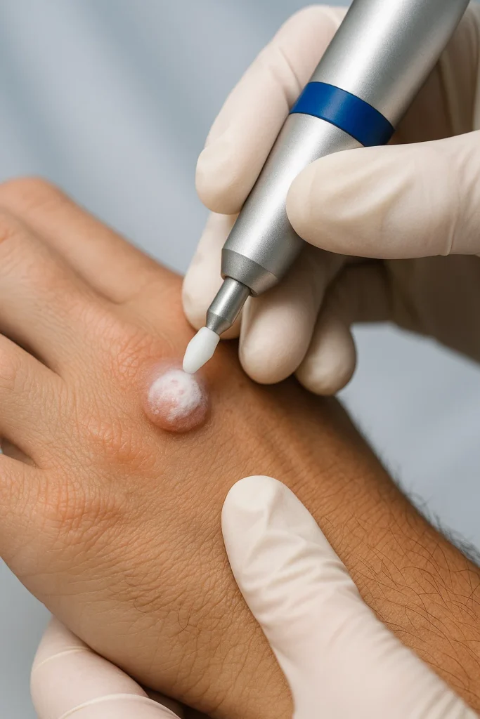 example of wart removal Norfolk using cryopen