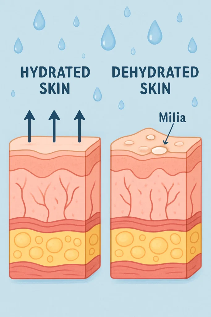 The importance of hydration and milia production Norfolk